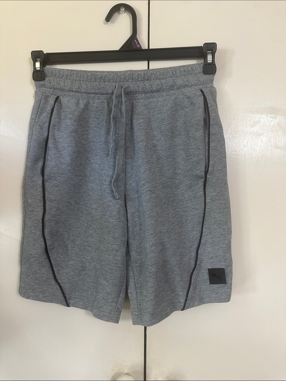 Puma Gray Athletic Shorts with Black Piping